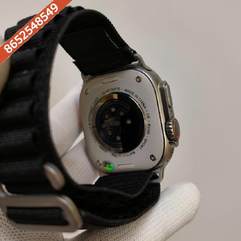Premium Apple Watch Series 8 Ultra Titanium Case Edition 49mm With Black Loop Strap - Image 5