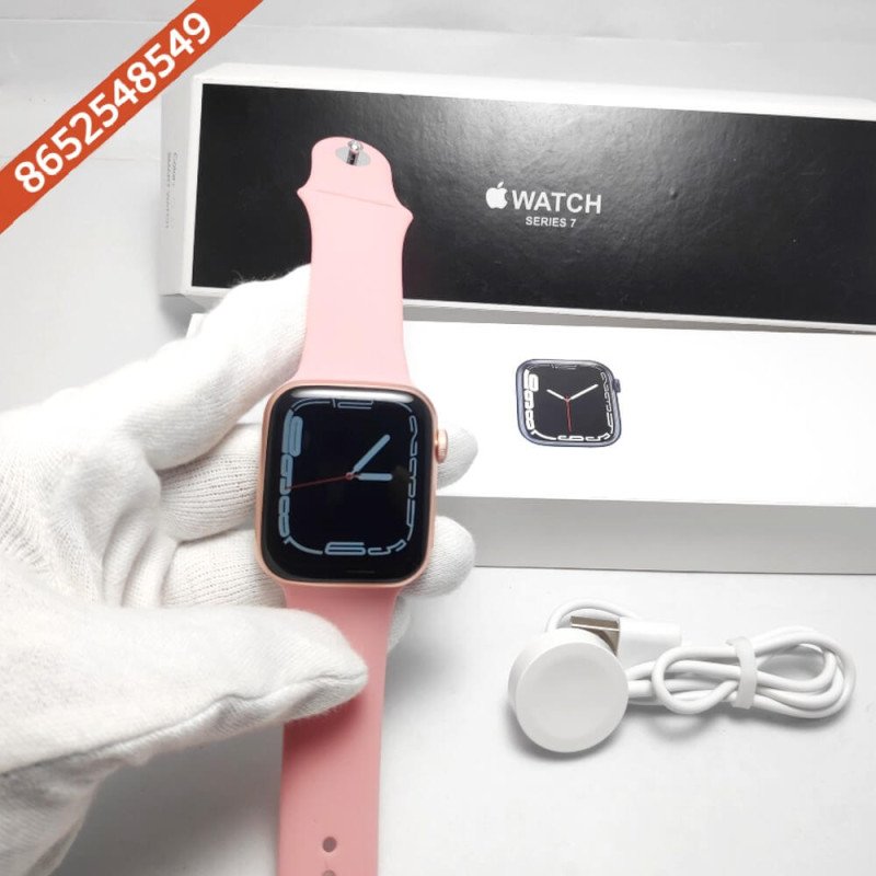 First Copy Apple Watch Series 7 Pink Strap 45mm