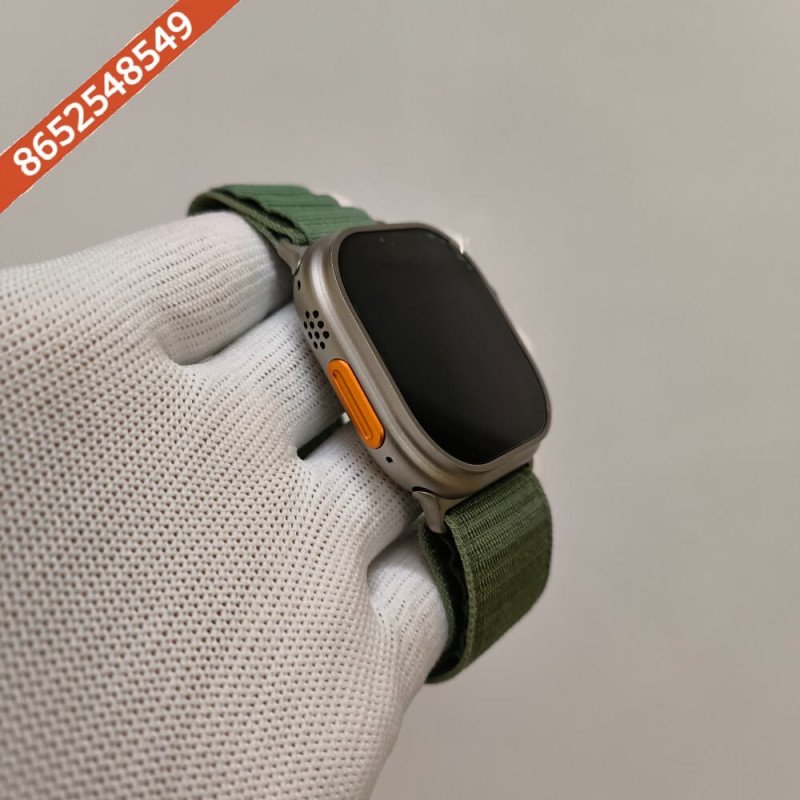 Premium Apple Watch Series 8 Ultra Titanium Case Edition 49mm With Green Loop Strap - Image 2