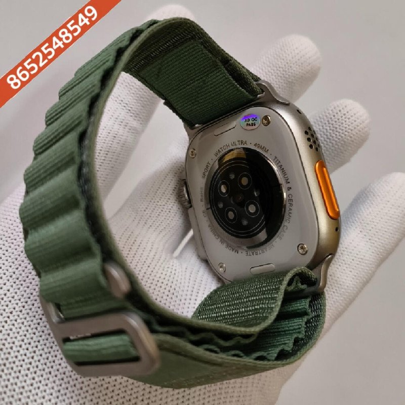 Premium Apple Watch Series 8 Ultra Titanium Case Edition 49mm With Green Loop Strap - Image 5