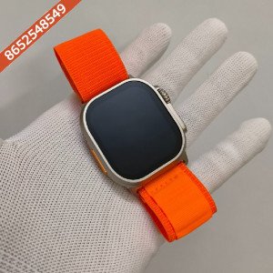 Premium Apple Watch Series 8 Ultra Titanium Case Edition 49mm With Orange Loop Strap