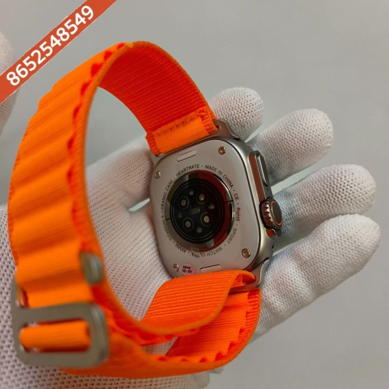 Premium Apple Watch Series 8 Ultra Titanium Case Edition 49mm With Orange Loop Strap - Image 5