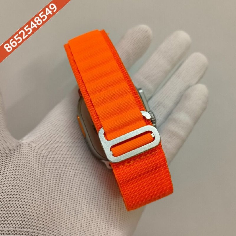 Premium Apple Watch Series 8 Ultra Titanium Case Edition 49mm With Orange Loop Strap - Image 4