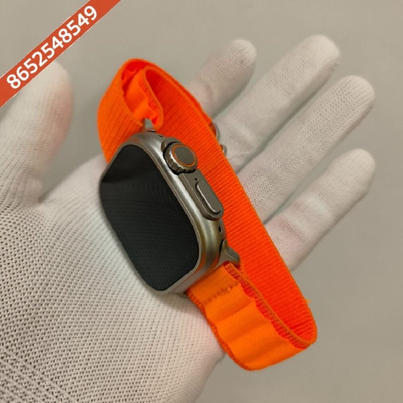 Premium Apple Watch Series 8 Ultra Titanium Case Edition 49mm With Orange Loop Strap - Image 2