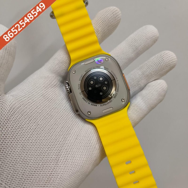 Premium Apple Watch Series 8 Ultra Titanium Case Edition 49mm With Yellow Ocean Band - Image 4