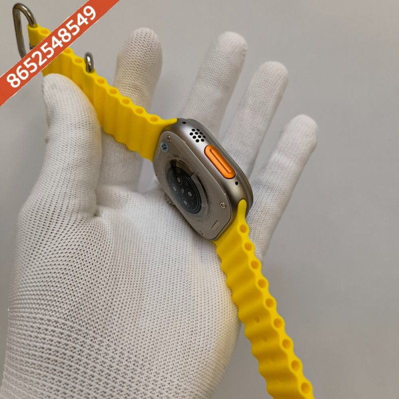 Premium Apple Watch Series 8 Ultra Titanium Case Edition 49mm With Yellow Ocean Band - Image 3