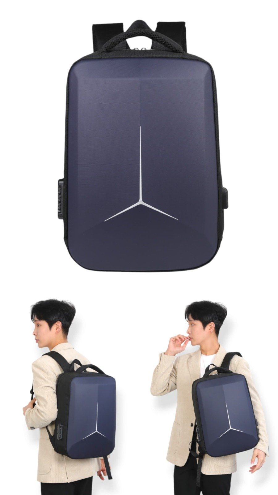 Mercedes 3D HardShell Backpack Blue colour