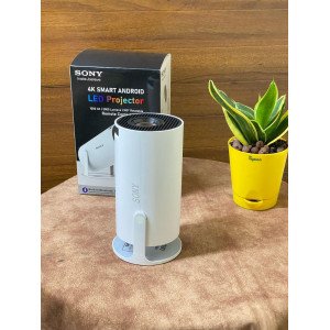 Sony Projector / Sony 4k Projector / Mobile Projector / LED Projector HD Android 11 Projector WiFi 6/BT 5.0 180° Rotation (2000 Lumens / 1 Speaker / Wireless / Remote Controller) Portable Projector (White)